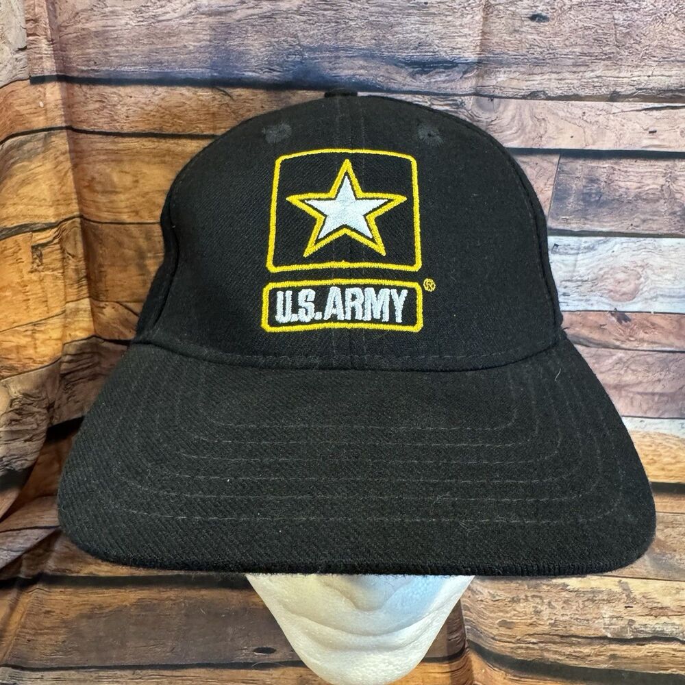 US Army Hat Black Baseball Cap Star Embroidered Official Licensed Adjustable Men